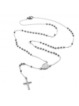 collana rosario in acciaio