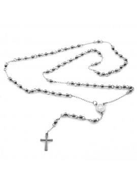 collana rosario in acciaio