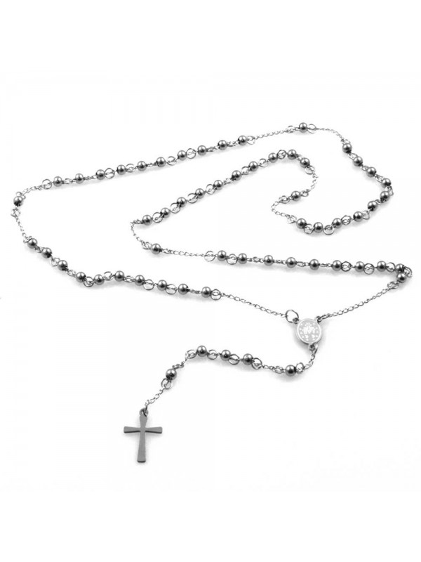 collana rosario in acciaio