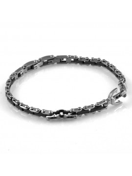 bracciale uomo con ancora in acciaio 316l e ceramica