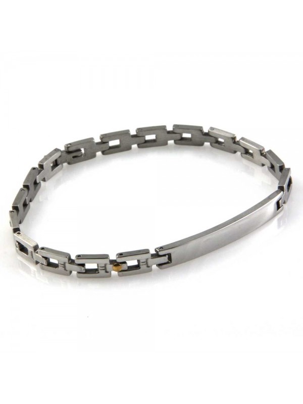 bracciale in acciaio con elementi in oro 18 kt uomo donna personalizzabile con incisione
