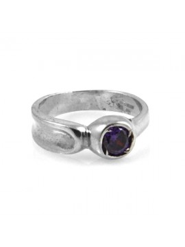 Anello donna in argento solitario