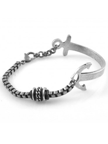 bracciale con ancora in acciaio uomo donna