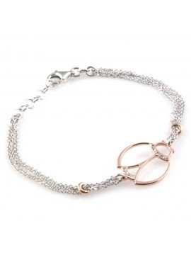 bracciale con coccinella in argento 925 e strass da donna