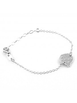 bracciale con coccinella in argento 925 da donna
