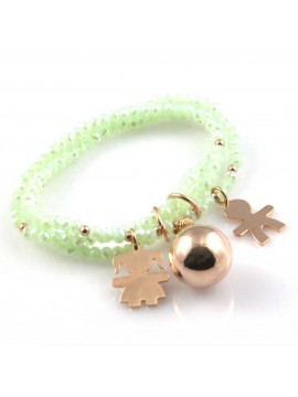 bracciale chiama angeli campanello bola messicana con bebe con pietre sfaccettate elastico