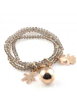 bracciale chiama angeli campanello bola messicana con bebe con pietre sfaccettate elastico