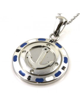 Collana ancora in acciaio e smalti