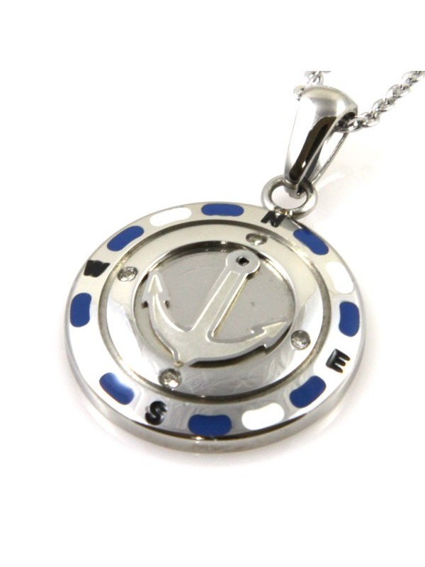 Collana ancora in acciaio e smalti