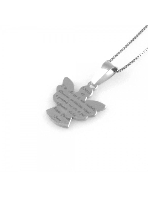 collana angioletto ciondolo preghiera angelo custode in argento 925 gioiello donna