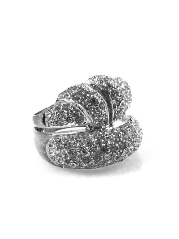 Anello donna in argento con strass