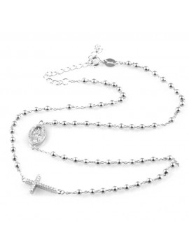 collana rosario in argento 925 e strass zirconi gioiello uomo donna