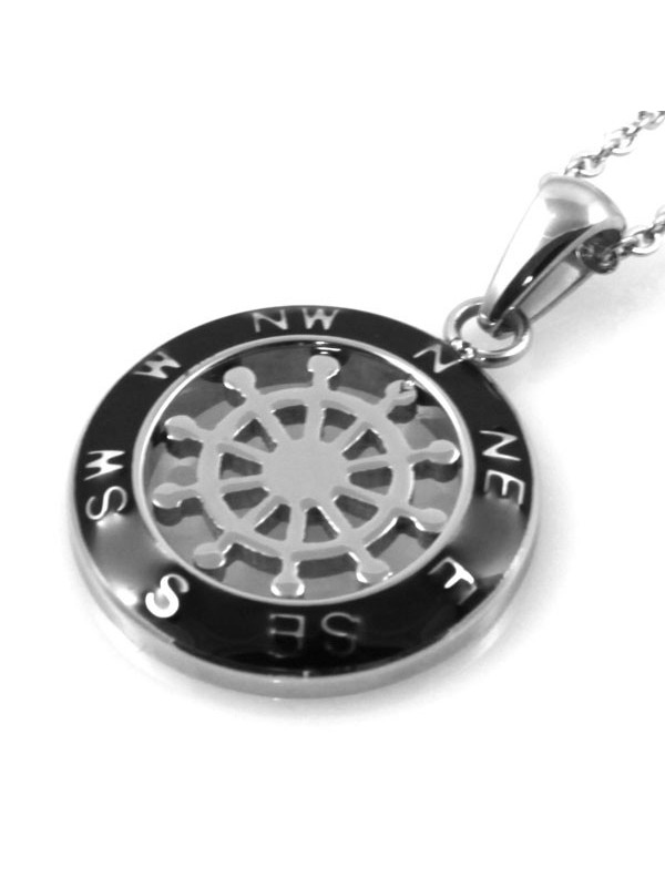 Collana timone in acciaio bicolore