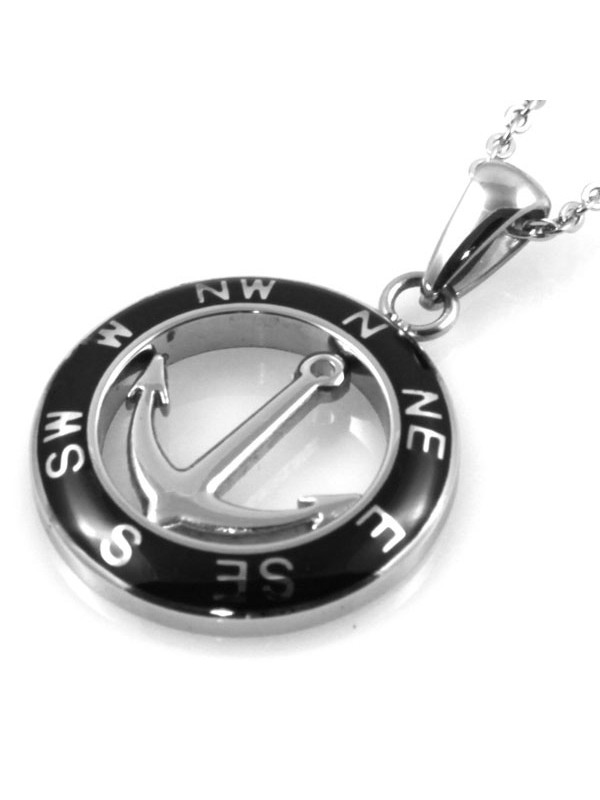 Collana ancora in acciaio bicolore