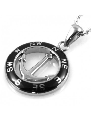 Collana ancora in acciaio bicolore