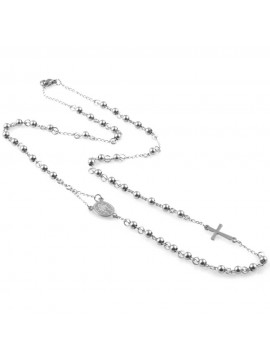 collana rosario girocollo in acciaio