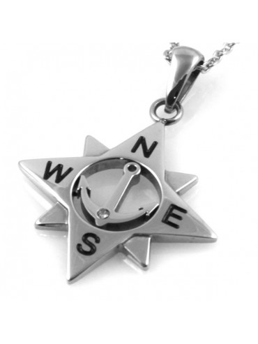 Collana rosa dei venti in acciaio