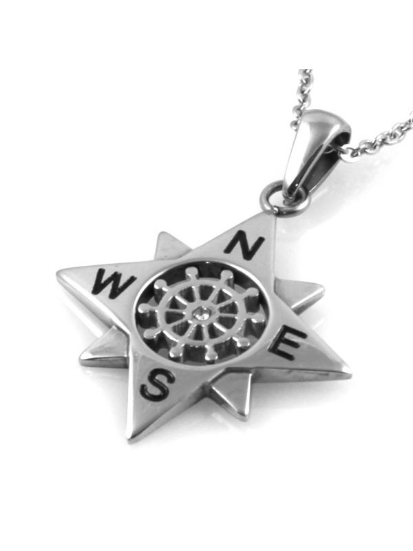 Collana rosa dei venti in acciaio