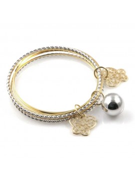 chiama angeli bracciale donna rigido multifili gioiello bola messicana campanellino in bronzo ciondoli farfalle diametro mm 65