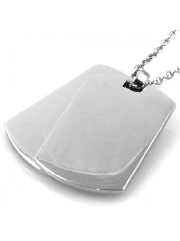 Collana doppia piastra in acciaio