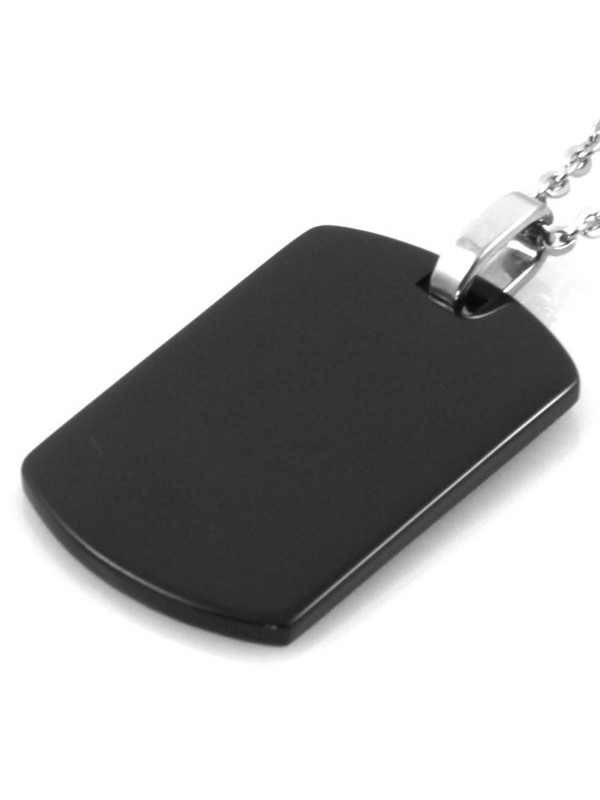 Collana piastra in acciaio nera
