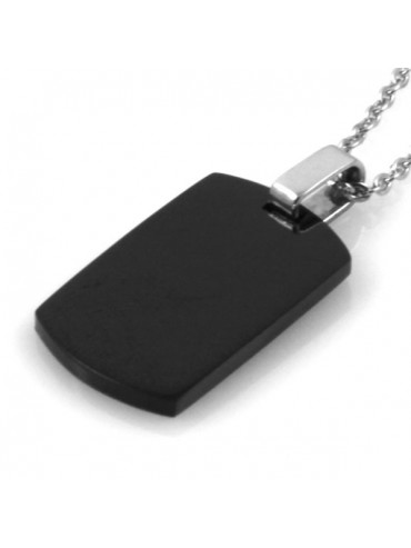 Collana piastra in acciaio nera