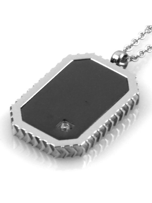 Collana piastra in acciaio con strass