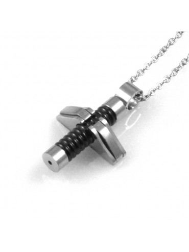 collana uomo croce ciondolo gioiello in acciaio inossidabile bicolore catena fino a cm 50 mm 21 mm 17