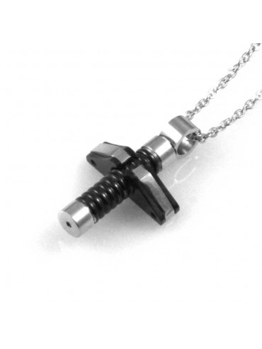 collana uomo croce ciondolo gioiello in acciaio inossidabile bicolore catena fino a cm 50 mm 21 mm 17