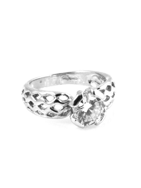 Anello donna in argento solitario
