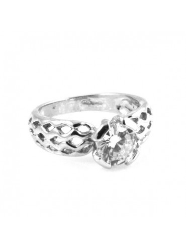 Anello donna in argento solitario