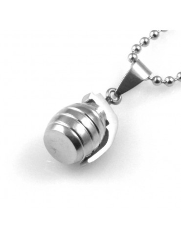 collana uomo con bomba a mano ciondolo gioiello in acciaio inossidabile particolare catena da cm 50 mm 20 mm 12