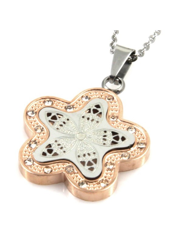 Collana fiore in acciaio