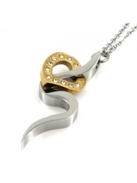 Collana con serpente e cuore in acciaio