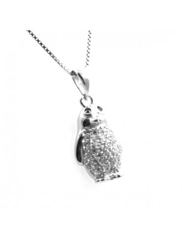 Collana con pinguino in argento 925