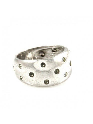 Anello donna in argento con strass