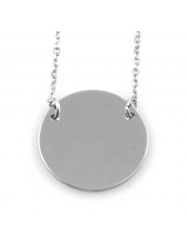 collana con ciondolo tondo in acciaio ottimo da incidere o per incisione