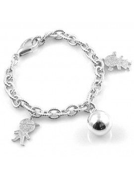 Chiama angeli bracciale bola messicana campanellino con ciondoli bebe in bronzo