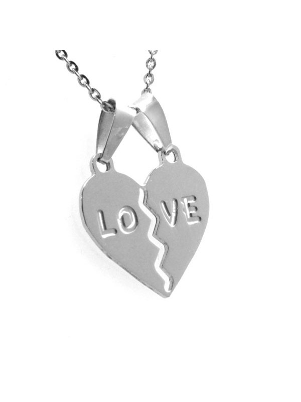 Collana con cuore che si spezza in argento