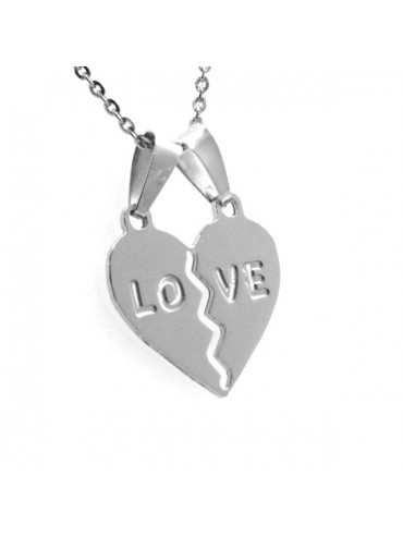 Collana con cuore che si spezza in argento