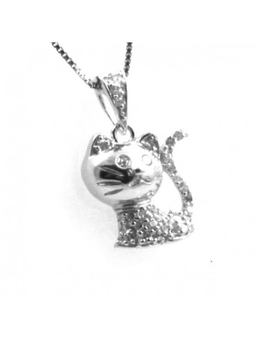 Collana con gattino in argento 925