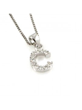 Collana con lettera c iniziale in argento 925