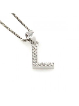 Collana con lettera l iniziale in argento 925