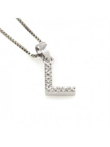 Collana con lettera l iniziale in argento 925