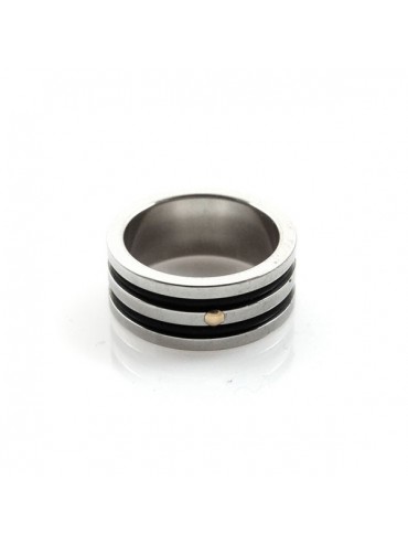 Anello in acciaio con caucciu