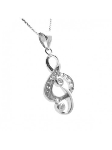 Collana con chiave di sol o violino in argento 925