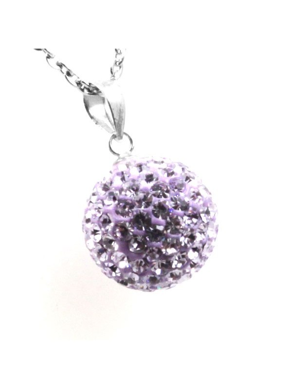 Collana swarovski a pallina strass bianchi