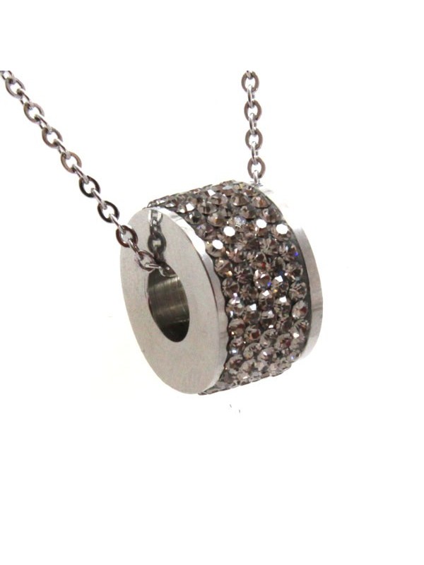 Collana swarovski rotellina strass grigi