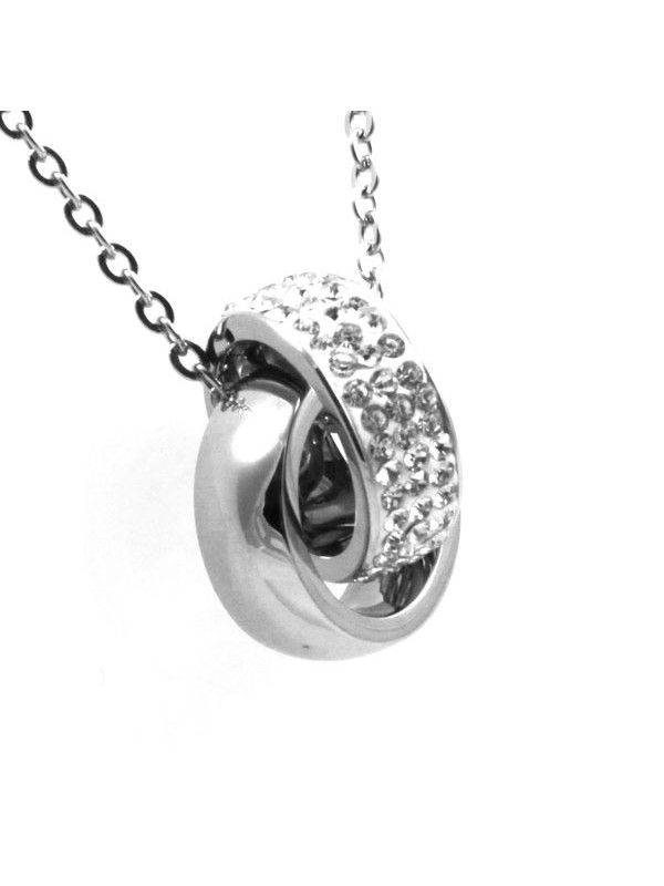 Collana swarovski cerchio doppio strass bianchi