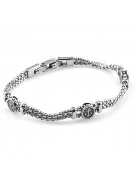 Bracciale uomo acciaio con simbolo marinaro ancora